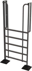 TRI-ARC - 102" 6 Step Configurable Rooftop Ladder - 90° Incline, 500 Lb Capacity, 60" Platform Height, 52-1/4" Base Width x 26" Base Depth, Perforated Tread - Top Tool & Supply