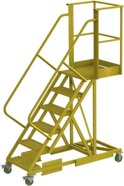 TRI-ARC - 102" 6 Step Configurable Cantilever Ladder - Supported, 300 Lb Capacity, 60" Platform Height, 30" Base Width x 72" Base Depth, Serrated - Top Tool & Supply