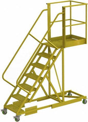 TRI-ARC - 112" 7 Step Configurable Cantilever Ladder - Supported, 300 Lb Capacity, 70" Platform Height, 30" Base Width x 91" Base Depth, Perforated Tread - Top Tool & Supply