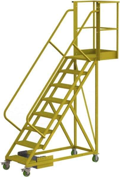 TRI-ARC - 122" 8 Step Configurable Cantilever Ladder - Unsupported, 300 Lb Capacity, 80" Platform Height, 30" Base Width x 89" Base Depth, Serrated - Top Tool & Supply