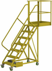 TRI-ARC - 112" 7 Step Configurable Cantilever Ladder - Unsupported, 300 Lb Capacity, 70" Platform Height, 30" Base Width x 91" Base Depth, Serrated - Top Tool & Supply