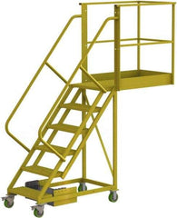 TRI-ARC - 102" 6 Step Configurable Cantilever Ladder - Unsupported, 300 Lb Capacity, 60" Platform Height, 30" Base Width x 92" Base Depth, Serrated - Top Tool & Supply