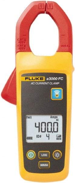 Fluke - FLK-A3000 FC, CAT III, Digital True RMS Wireless Clamp Meter with 1.3386" Clamp On Jaws - 400 AC Amps, Measures Current - Top Tool & Supply