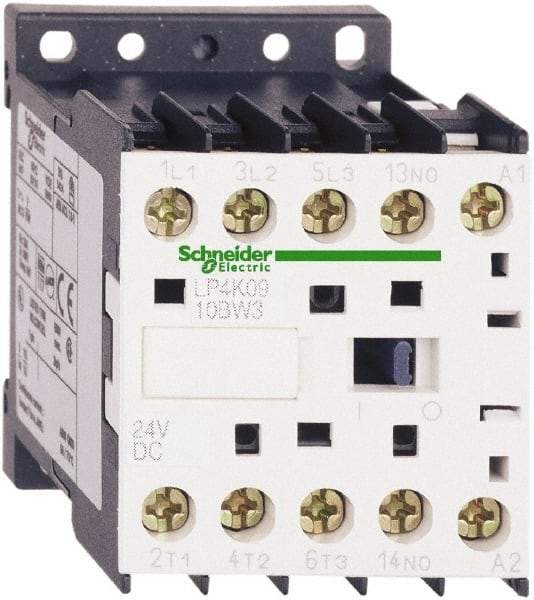 Schneider Electric - 3 Pole, 24 Coil VDC, 6 Amp at 440 VAC, Nonreversible IEC Contactor - BS 5424, CSA, IEC 60947, NF C 63-110, RoHS Compliant, UL Listed, VDE 0660 - Top Tool & Supply