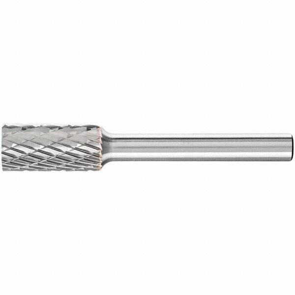 PFERD - 3/8" Cut Diam, 1/4" Shank Diam, Cylinder Head Double Cut Burr - Carbide, Flat End, 3/4" LOC, 2-1/2" OAL - Top Tool & Supply