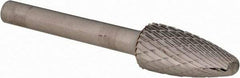 PFERD - 1/2" Cut Diam, 1/4" Shank Diam, Tree with Radius Head Double Cut Burr - Carbide, Radius End, 1" LOC, 2-3/4" OAL - Top Tool & Supply