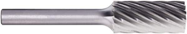 PFERD - 3/8" Cut Diam, 1/4" Shank Diam, Cylinder Head Fluted Cut Burr - Carbide, Flat End, 3/4" LOC, 2-1/2" OAL - Top Tool & Supply