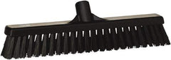 Vikan - 16" Combo Duty Synthetic Push Broom - 2" Bristle Length, Plastic Block, European Threaded Handle Connection - Top Tool & Supply