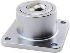 Hudson Bearing - 1.1875 Inch Diameter, Square, Stainless Steel Ball Transfer - 1.7813 Inch Mount Height, 750 Lb. Capacity - Top Tool & Supply