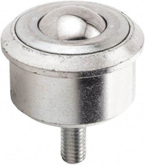 Hudson Bearing - 1.1875 Inch Diameter, Round, Stainless Steel Ball Transfer - 2 Inch Overall Diameter, 1.4375 Inch Mount Height, 750 Lb. Capacity - Top Tool & Supply