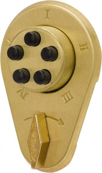 Kaba Access - 1-3/4 to 2-1/8" Door Thickness, Bright Brass Finish, Mechanical Deadbolt - Nonhanded Handling, Combination Override, Keyless Cylinder - Top Tool & Supply