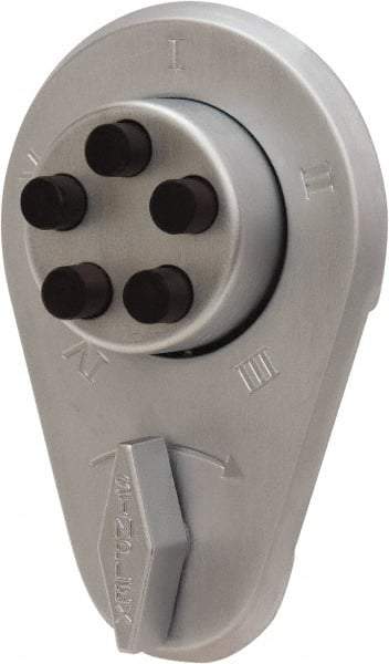 Kaba Access - 1-3/8 to 1-1/2" Door Thickness, Satin Chrome Finish, Push Button Deadbolt - Nonhanded Handling, Combination Override, Keyless Cylinder - Top Tool & Supply