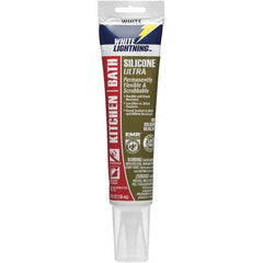 White Lightning - 5.3 oz Tube White Silicone Sealant - -80 to 450°F Operating Temp, 30 min Tack Free Dry Time, 24 hr Full Cure Time - Top Tool & Supply