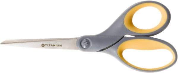 Ability One - 3" LOC, 8" OAL Titanium Scissors - Ambidextrous, Bent Handle, For Sticky Residues - Top Tool & Supply