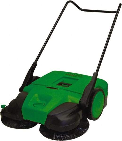 Bissell - 38" Sweeping Width, Triple Brush Walk Behind Sweeper - Manual Push, 1.76 Cu Ft Capacity - Top Tool & Supply