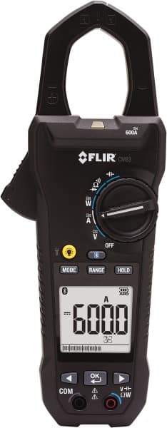 FLIR - CM83-NIST, CAT IV, Digital True RMS Wireless Clamp Meter with 1.45" Clamp On Jaws - 1000 VAC/VDC, 600 AC/DC Amps, Measures Voltage, Capacitance, Current, Frequency, Resistance - Top Tool & Supply