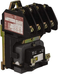 Square D - No Enclosure, 4 Pole, Electrically Held Lighting Contactor - 20 A (Tungsten), 30 A (Fluorescent), 24 VAC at 60 Hz, 4NO Contact Configuration - Top Tool & Supply