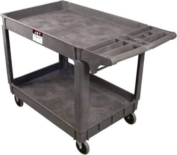 Jet - 550 Lb Capacity, 25-1/2" Wide x 46" Long x 33-1/2" High Standard Utility Cart - 2 Shelf, Plastic - Top Tool & Supply