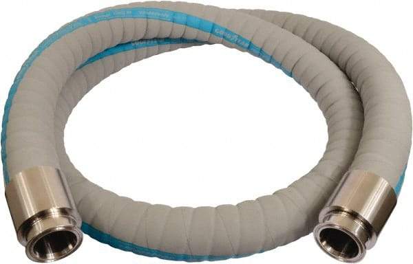 Continental ContiTech - 1" Inside x 1.56" Outside Diam, 220°F, Tri-Clovers Food & Beverage Hose - 1-1/2" Bend Radius, Gray, 15' Long, 250 Max psi, 29 Vacuum Rating - Top Tool & Supply