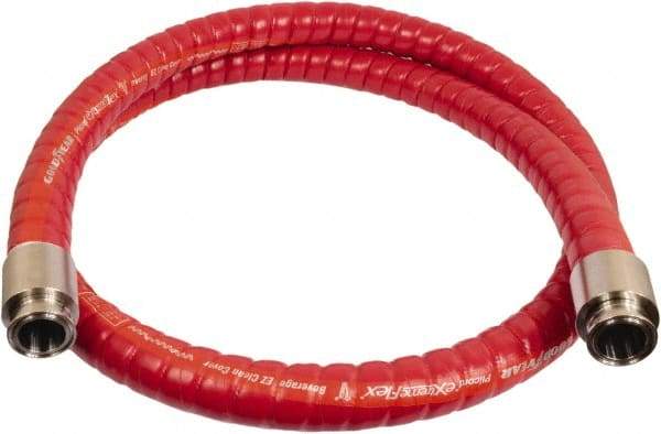 Continental ContiTech - 2" Inside x 2.537" Outside Diam, 220°F, Tri-Clovers Food & Beverage Hose - 4" Bend Radius, Red, 10' Long, 250 Max psi, 29 Vacuum Rating - Top Tool & Supply