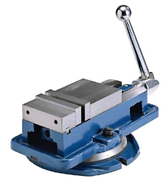 Interstate - 4" Jaw Width, 4" Jaw Opening Capacity, Horizontal Swivel Machine Vise - Manual Operation, 4,409 Lb Capacity, 1 Station, 14.85" Long x 4-31/32" High x 1-1/8" Deep, 1-1/8" Jaw Height - Top Tool & Supply