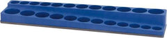 Value Collection - 24 Piece Capacity Magnetic Deep & Shallow Socket Holder - 3/8" Drive, Blue - Top Tool & Supply