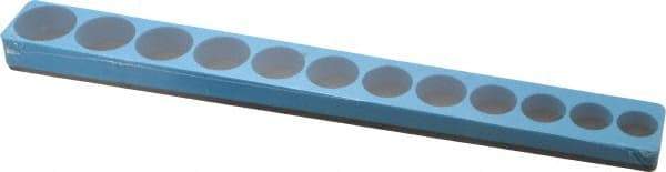 Made in USA - 12 Piece Capacity Magnetic Shallow Socket Holder - 3/8" Drive, Blue - Top Tool & Supply