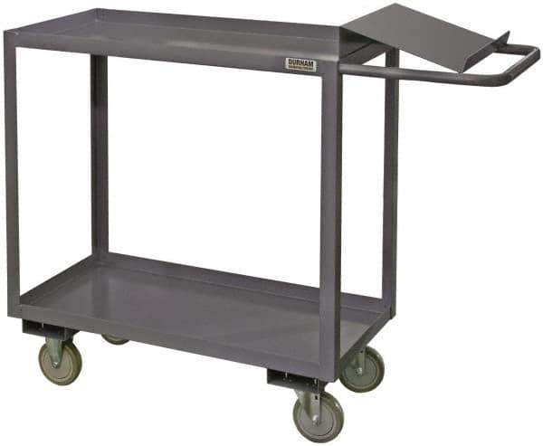 Durham - 1,200 Lb Capacity, 30" Wide x 60" Long x 37-5/8" High Order Picking Cart - 2 Shelf, Steel - Top Tool & Supply