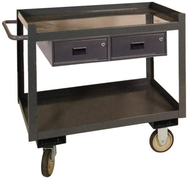 Durham - 1,200 Lb Capacity, 30" Wide x 36" Long x 37-5/8" High Standard Utility Cart - 2 Shelf, Steel - Top Tool & Supply