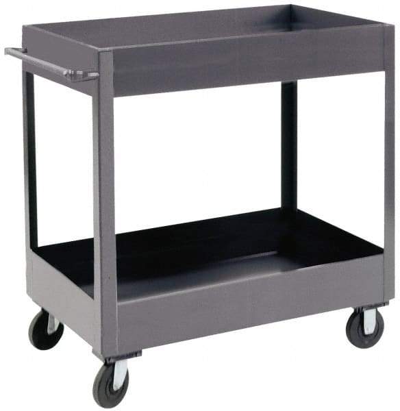 Durham - 1,200 Lb Capacity, 18" Wide x 30" Long x 37-5/8" High Heavy Duty Service Cart - 2 Shelf, Steel - Top Tool & Supply