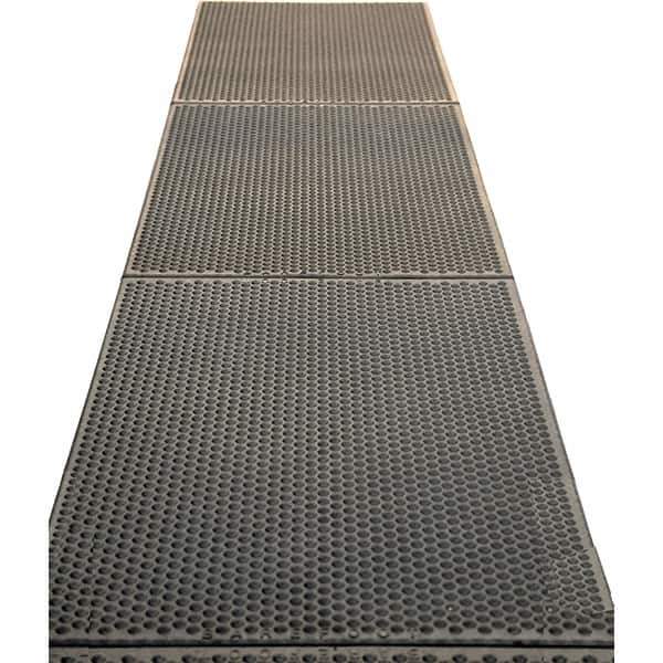 Barefoot - 3' Long x 3' Wide, Dry/Wet Environment, Anti-Fatigue Matting - Black, EPDM Rubber with EPDM Rubber Base - Top Tool & Supply