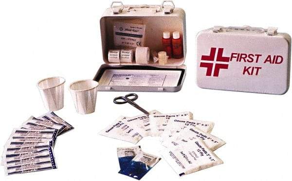 Ability One - 30 Piece, 30 Person, Multipurpose/Auto/Travel First Aid Kit - Metal Case - Top Tool & Supply