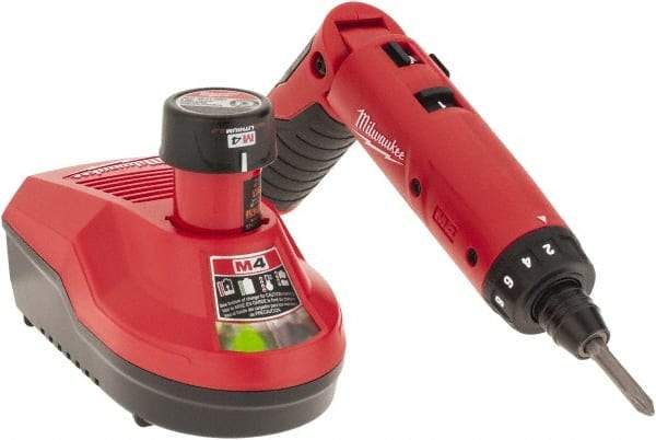 Milwaukee Tool - 4 Volts, Lithium-Ion Battery, Swivel Handle Cordless Screwdriver - 200, 600 RPM, 44 Inch/Lbs. Torque, Battery Included - Top Tool & Supply