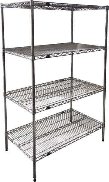 Value Collection - 4 Shelf Wire Shelving Unit - 48" Wide x 24" Deep x 63" High, - Top Tool & Supply