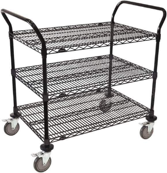 Value Collection - 800 Lb Capacity, 24" Wide x 36" Long x 39" High Wire Cart - 3 Shelf, Steel, Swivel Casters - Top Tool & Supply