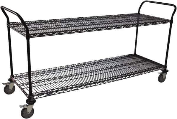 Value Collection - 800 Lb Capacity, 24" Wide x 48" Long x 39" High Wire Cart - 2 Shelf, Steel, Swivel Casters - Top Tool & Supply