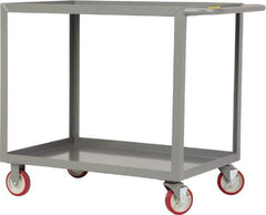 Little Giant - 1,200 Lb Capacity, 18" Wide x 32" Long x 35" High Service Cart - 2 Shelf, Steel, 2 Rigid/2 Swivel Casters - Top Tool & Supply