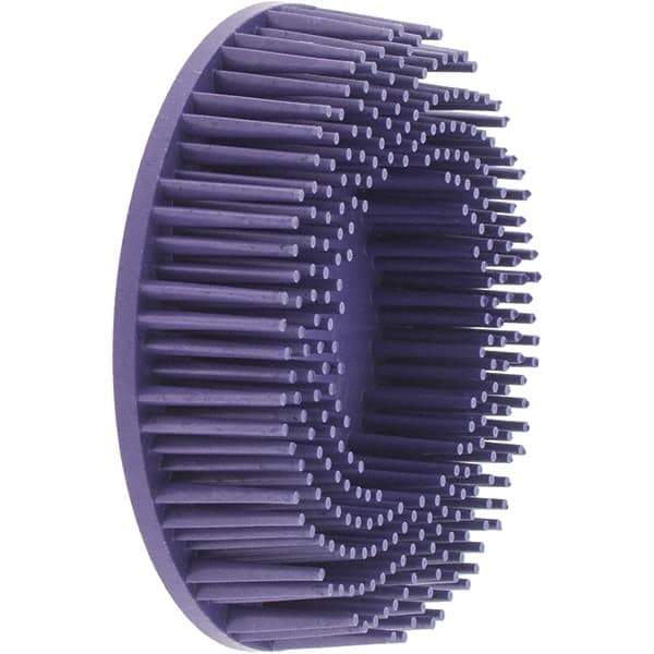 Value Collection - 3" 36 Grit Ceramic Straight Disc Brush - Very Coarse Grade, Type R Quick Change Connector, 3/4" Trim Length, 0.37" Arbor Hole - Top Tool & Supply