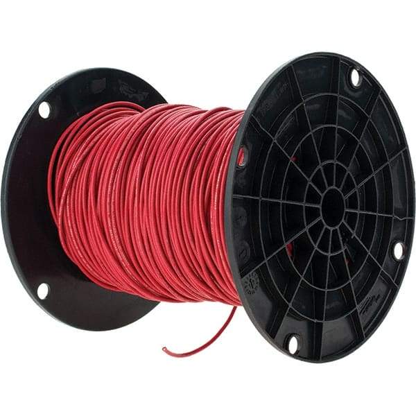 Value Collection - THHN, 16 AWG, 10 Amp, 500' Long, Stranded Core, 26 Strand Building Wire - Red, Thermoplastic Insulation - Top Tool & Supply