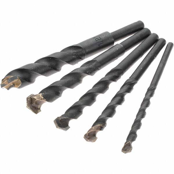 Value Collection - 3/16 to 1/2", 130° Point, Black Oxide Finish, Carbide-Tipped Drill Bit Set - Top Tool & Supply