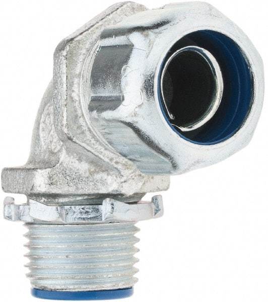 Value Collection - 3/8" Trade, Malleable Iron Threaded Angled FMC & Liquidtight Conduit Connector - Insulated - Top Tool & Supply