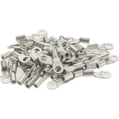 Value Collection - 22-16 AWG Noninsulated Crimp Connection D Shaped Ring Terminal - #6 Stud, Tin Plated Copper Contact - Top Tool & Supply