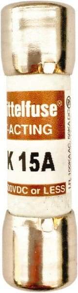 Value Collection - 600 VAC, 15 Amp, Fast-Acting Semiconductor/High Speed Fuse - 1-1/2" OAL, 100 at AC kA Rating, 13/32" Diam - Top Tool & Supply