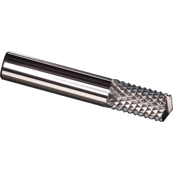 Made in USA - 1/4" Diam, 1" LOC, Drill Point End, Solid Carbide Diamond Pattern Router Bit - Right Hand Cut, 2-1/2" OAL, 1/4" Shank Diam, Use on Carbon & Honeycomb, Carbon Fiber, Composite, Fiberglass, Graphite - Top Tool & Supply