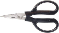 Clauss - 3" LOC, 9-1/4" OAL Stainless Steel Blunt Point Trimmers - Serrated, Plastic Handle, For Paper, Fabric - Top Tool & Supply