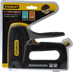 Stanley - Manual Wire & Cable Tacker Gun - 5/16" Staples, Chrome & Black, Aluminum Die Cast - Top Tool & Supply