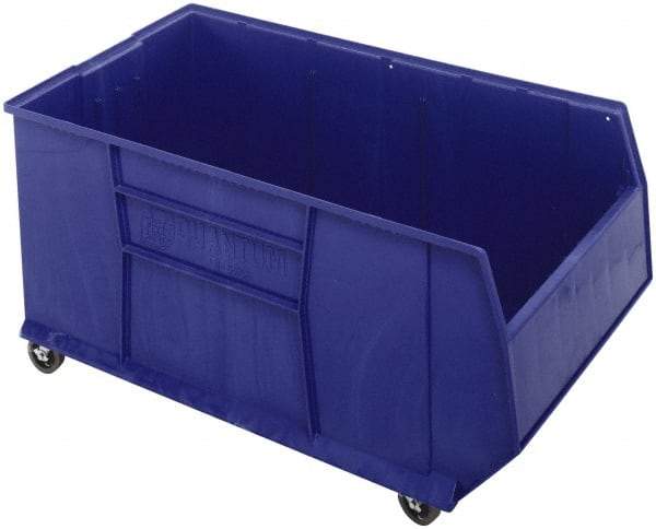 Quantum Storage - 175 Lb. Load Capacity, 41-7/8" Deep, Blue Polypropylene Hopper Stacking Bin - 17-1/2" High x 23-7/8" Wide x 41-7/8" Long - Top Tool & Supply