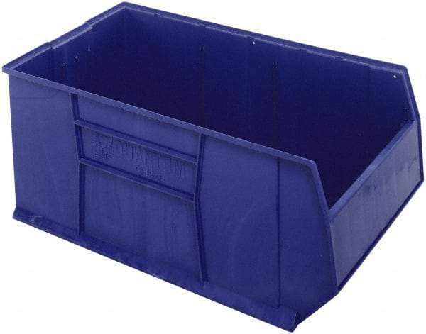 Quantum Storage - 175 Lb. Load Capacity, 41-7/8" Deep, Blue Polypropylene Hopper Stacking Bin - 17-1/2" High x 23-7/8" Wide x 41-7/8" Long - Top Tool & Supply