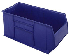 Quantum Storage - 175 Lb. Load Capacity, 41-7/8" Deep, Blue Polypropylene Hopper Stacking Bin - 17-1/2" High x 19-7/8" Wide x 41-7/8" Long - Top Tool & Supply