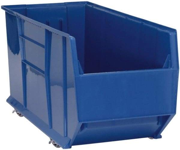 Quantum Storage - 175 Lb. Load Capacity, 41-7/8" Deep, Blue Polypropylene Hopper Stacking Bin - 17-1/2" High x 16-1/2" Wide x 41-7/8" Long - Top Tool & Supply